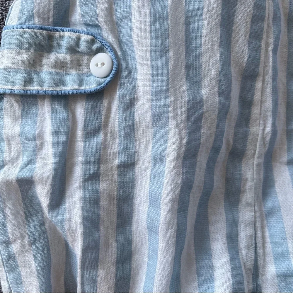 Sal and Pimenta Baby Boy Romper Blue and White Stripes Nautical Old Money Lined